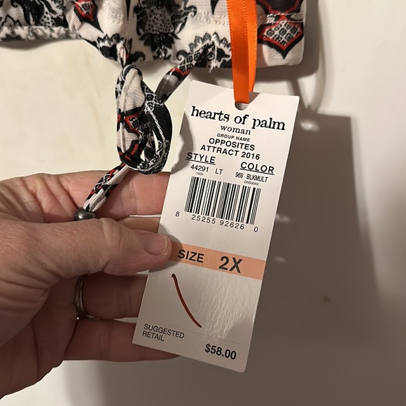 Hearts of Palm Opposites Attract Group Lined Top NWT SZ 2X - Picture 5 of 9